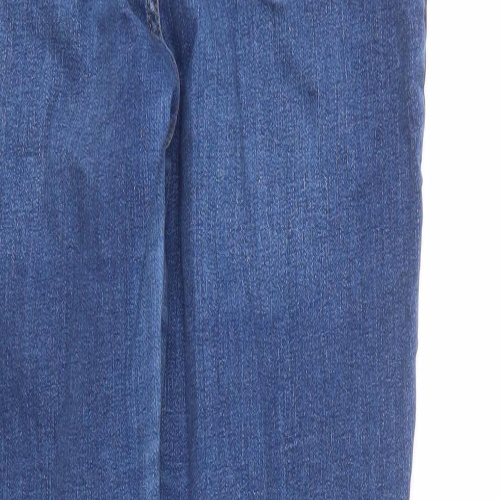 Monki Womens Blue Cotton Skinny Jeans Size 32 in L29 in Regular Zip