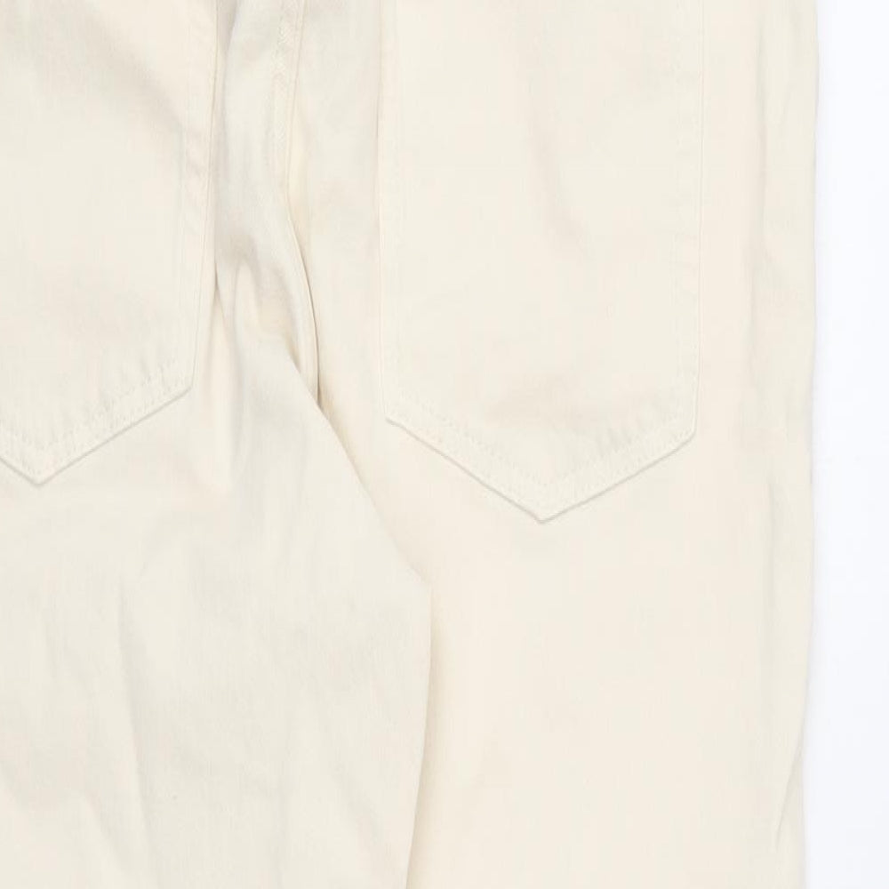 Womens UK Size L H&M Regular Fit Straight Beige Jeans