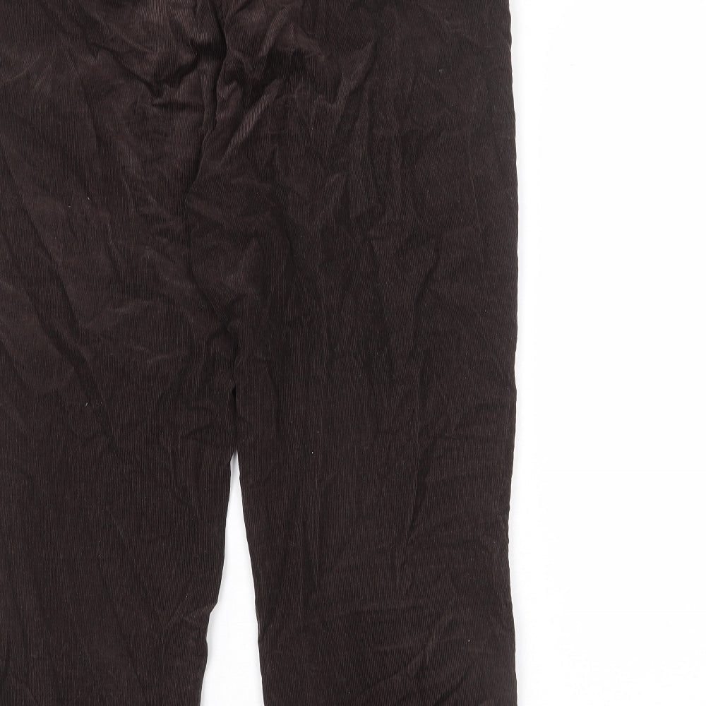 Womens UK Size 37 in EWM Regular Fit Brown Trousers