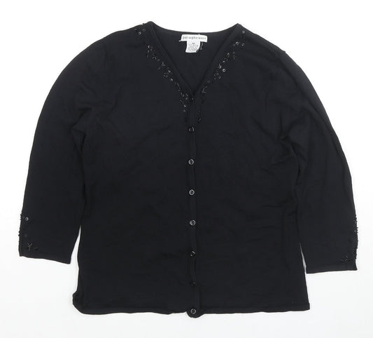 Womens UK Size M Paraphrase Black Cardigan Jumper