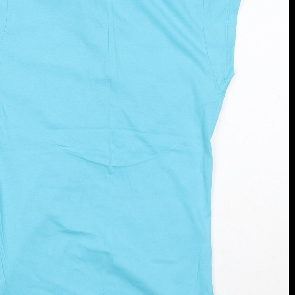 Womens UK Size L INSIDE Blue Basic T-Shirt