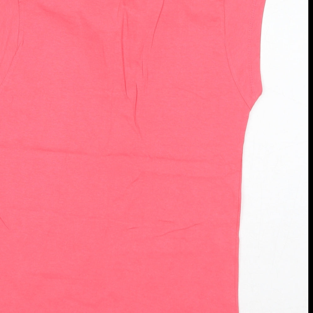 Womens UK Size L INSIDE Pink Basic T-Shirt