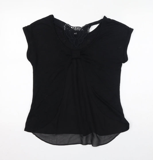 Womens UK Size 10 New Look Black Basic T-Shirt