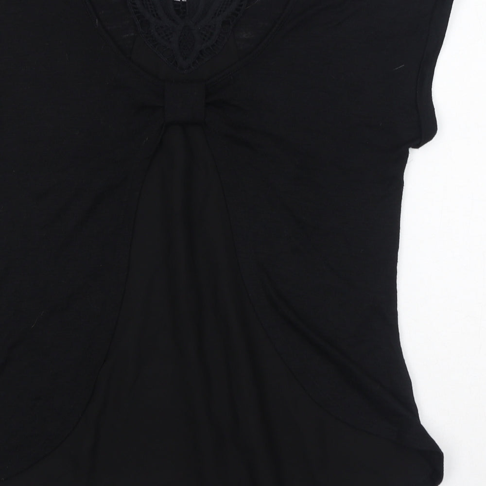 Womens UK Size 10 New Look Black Basic T-Shirt