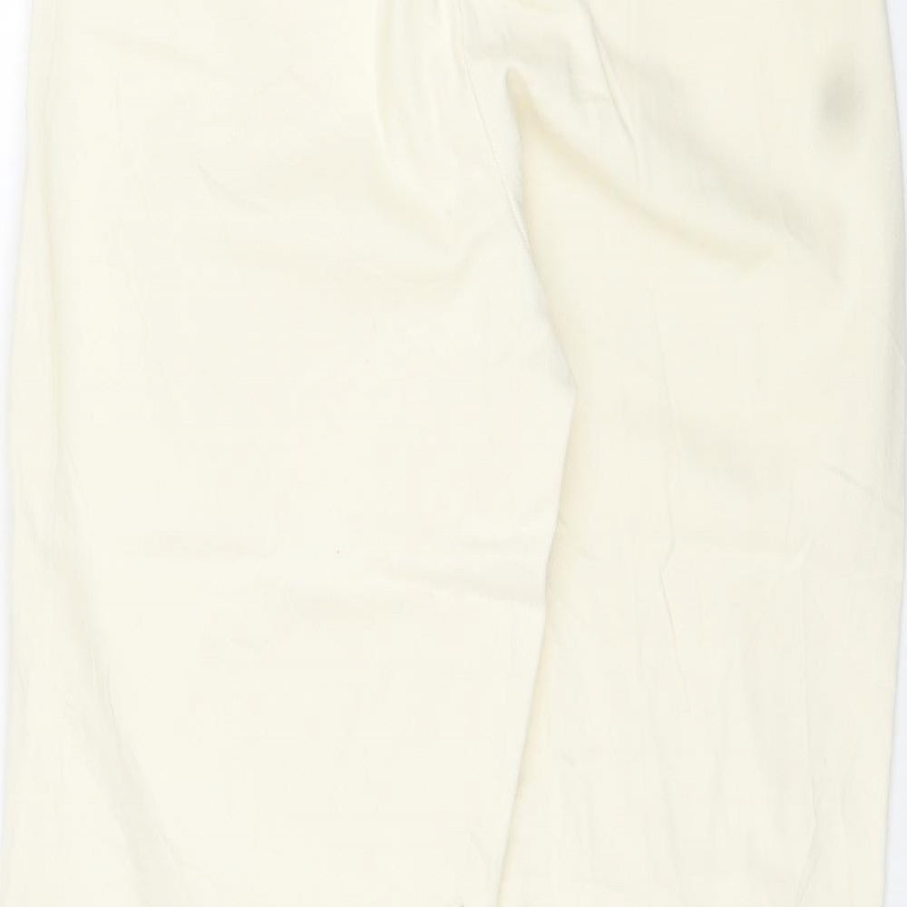 Mango Womens Ivory Cotton Carrot Trousers Size 6 L25 in Regular Zip