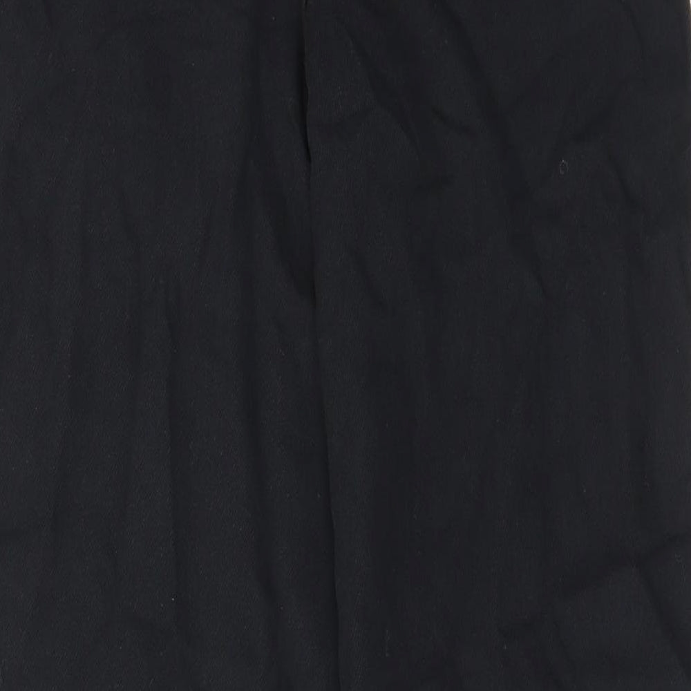 Per Una Womens Black Cotton Straight Jeans Size 10 L25 in Regular Zip - Pockets, Pleated Front