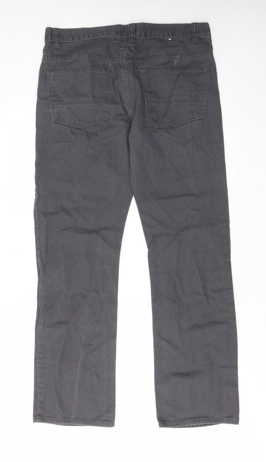 Denim & Co. Mens Red Cotton Straight Jeans Size 32 in L30 in Regular Zip - Pockets, Belt Loops