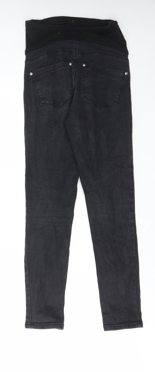 Boohoo Womens Black Cotton Skinny Jeans Size 8 L27 in Regular - Elastic waist