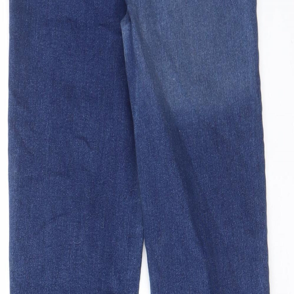 Zara Womens Blue Cotton Skinny Jeans Size 8 L28 in Regular Zip - Pockets, Belt Loops