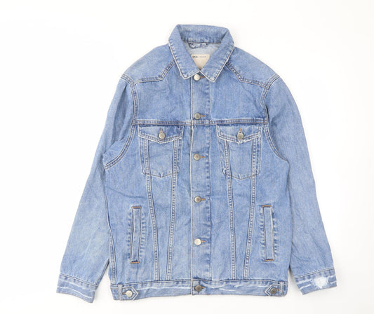 ASOS Womens Blue Jacket Size 6 Button - Oversized, Pockets