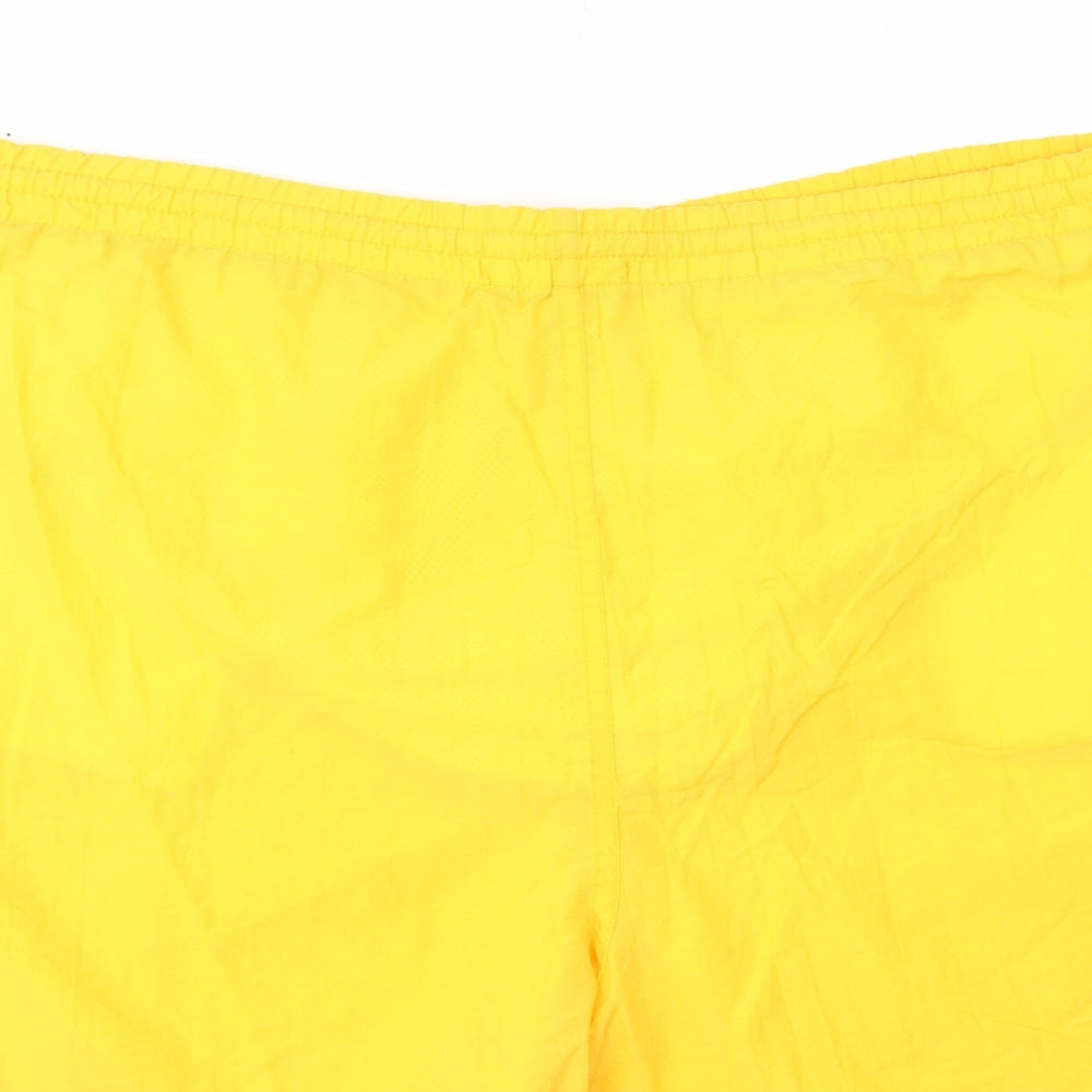 Hawkshead Mens Yellow Polyester Bermuda Shorts Size L L6 in Regular Drawstring - Logo, Embroided