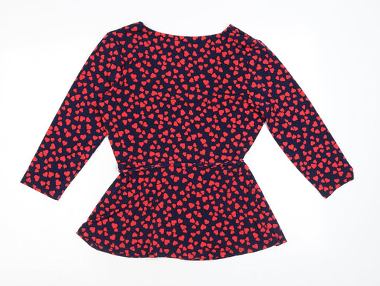 Womens UK Size S Oasis Blue Wrap Blouse