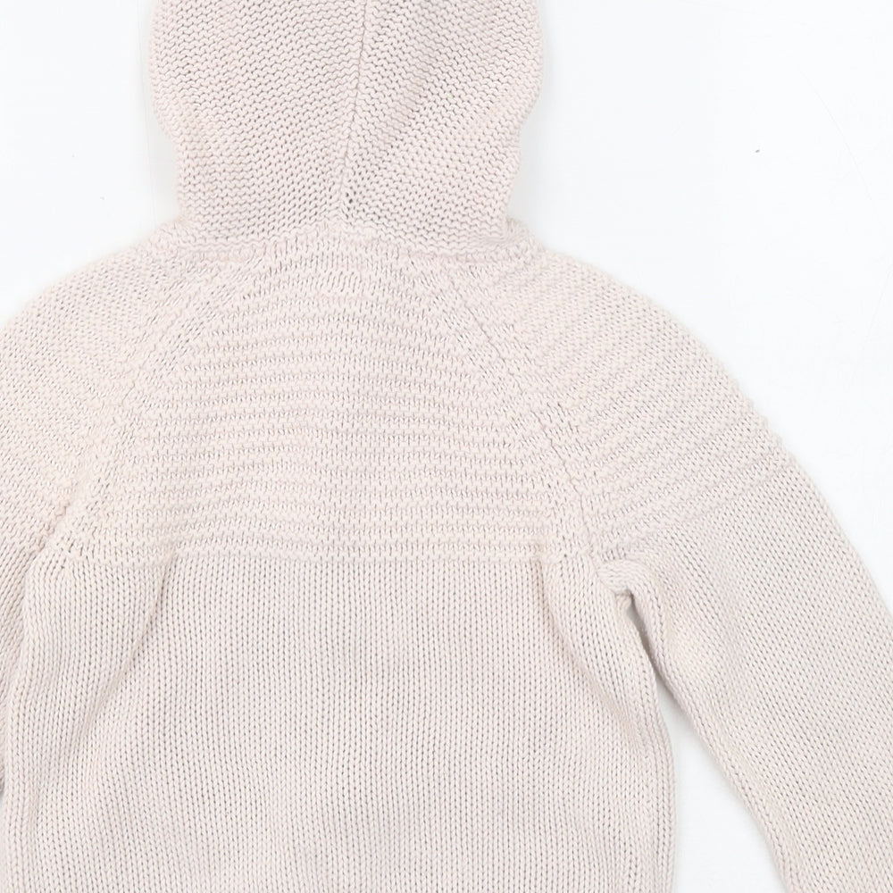 Gap Girls Pink Round Neck Cotton Full Zip Jumper Size 4 Years Zip - Hooded
