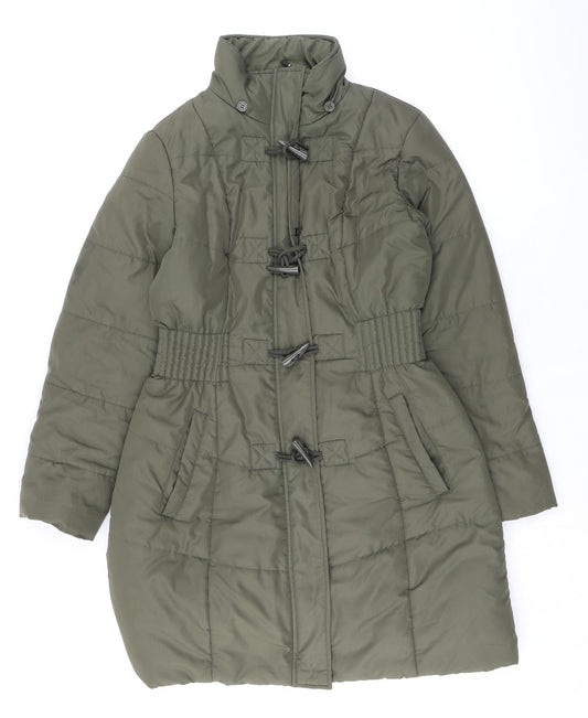 Womens UK Size 12 David Parry Green Quilted Coat