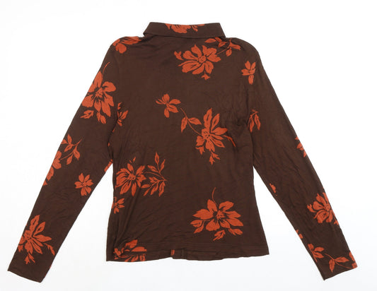 Womens UK Size 14 Richards Brown Basic Button-Up