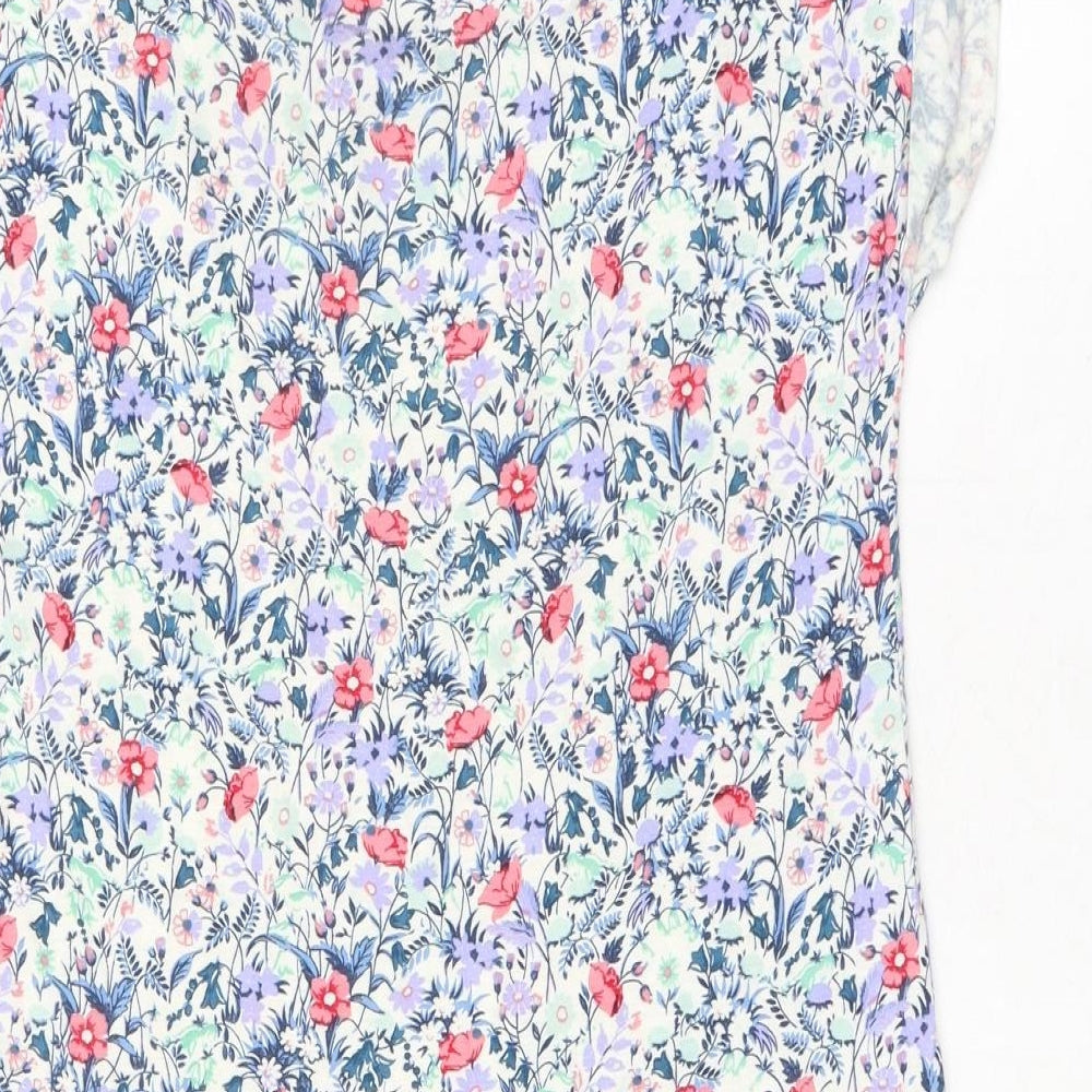Marks and Spencer Womens Multicoloured Floral Viscose Mini Size 8 Boat Neck Pullover