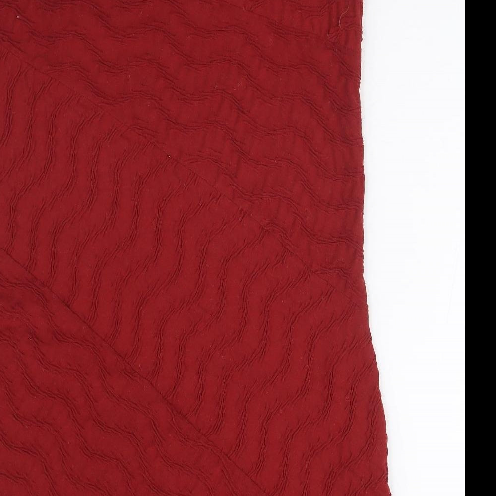 Per Una Womens Red Polyester A-Line Skirt Size 12 - Textured