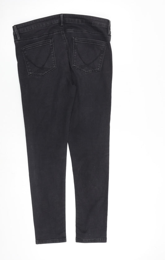 Oasis Womens Grey Cotton Skinny Jeans Size 16 L30 in Regular Zip