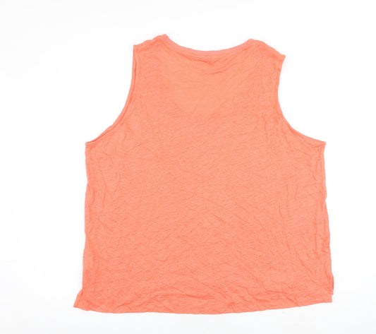 Autograph Womens Pink Flax Basic Tank Size 24 Round Neck