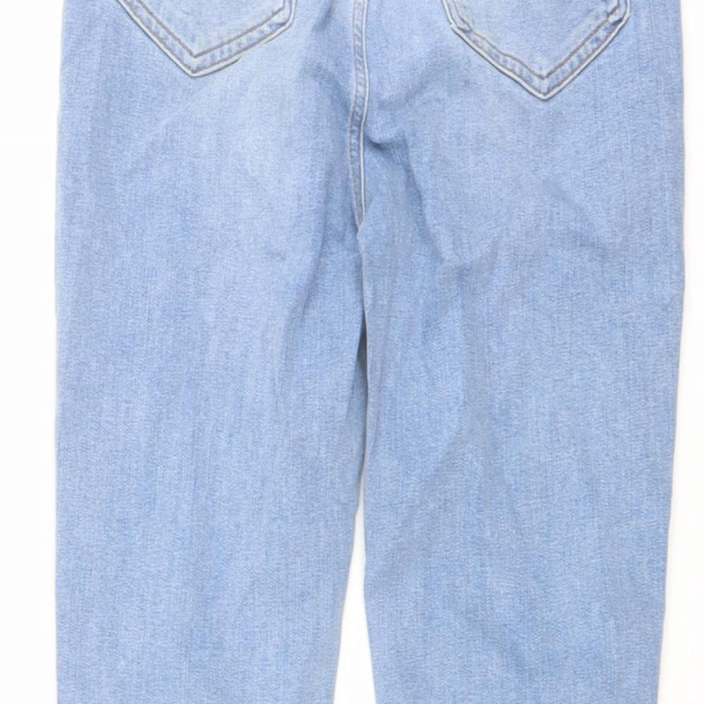 Mint Velvet Womens Blue Cotton Mom Jeans Size 8 L27 in Regular Button