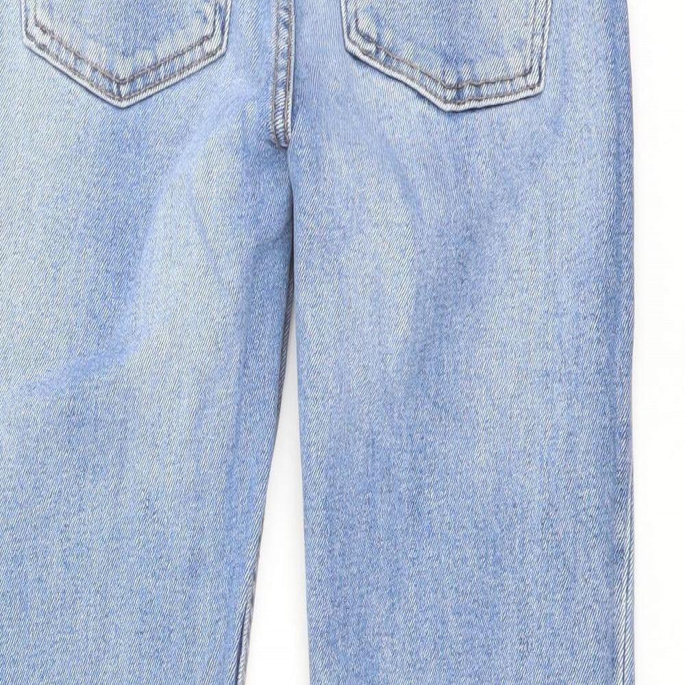 Denim & Co. Womens Blue Cotton Mom Jeans Size 6 L26 in Regular Button