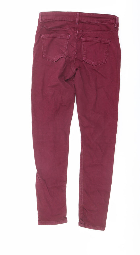 Oasis Womens Purple Cotton Skinny Jeans Size 10 L27 in Regular Button