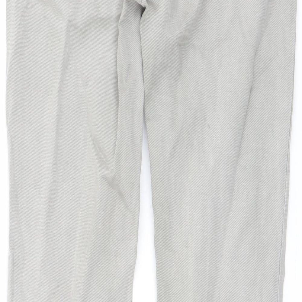 Zara Womens Green Cotton Straight Jeans Size 8 L26 in Regular Button