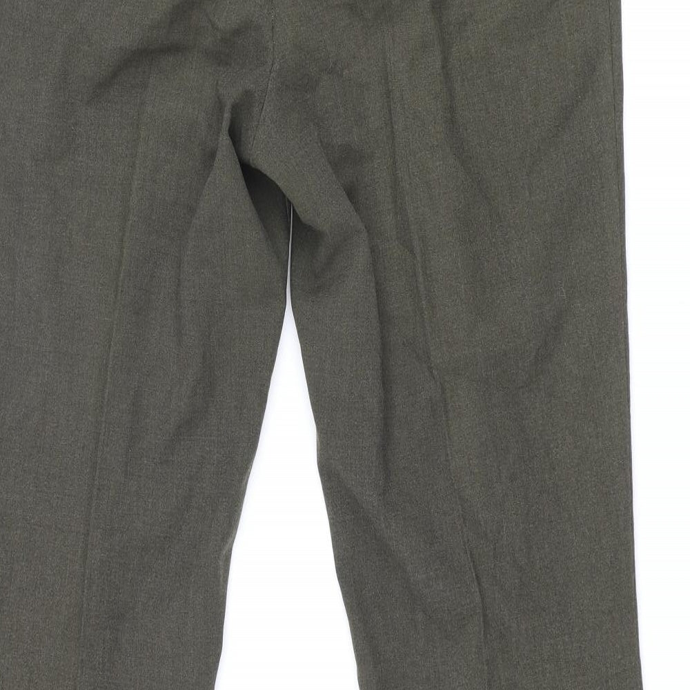 St Michael Womens Green Polyester Dress Pants Trousers Size 16 L33 in Regular Zip