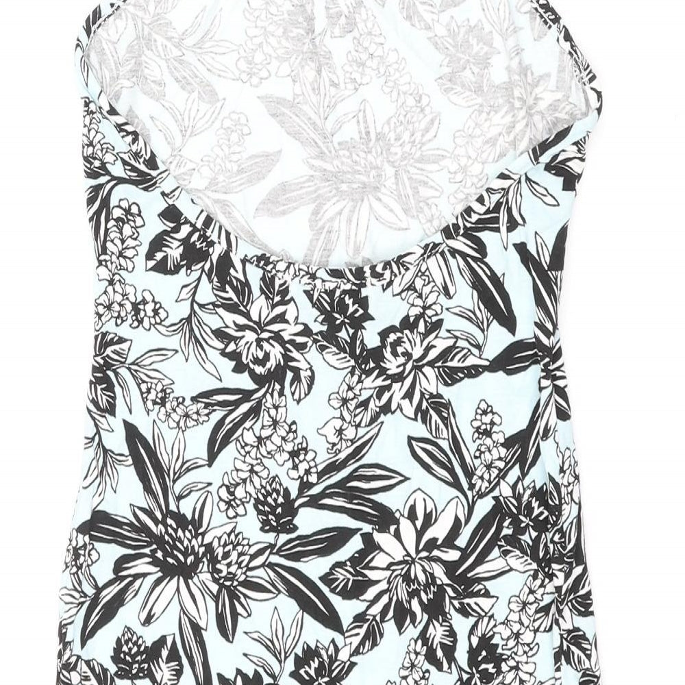 In the Style Womens Multicoloured Floral Polyester Mini Size 10 Halter Tie