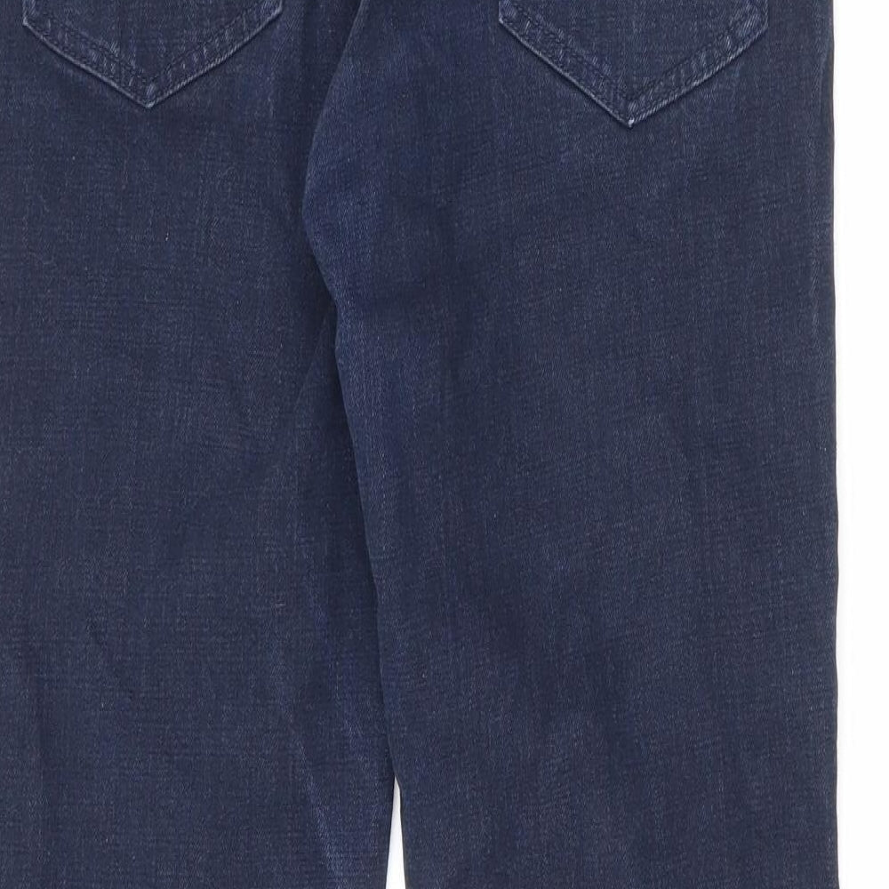 Denim & Co. Womens Blue Cotton Flared Jeans Size 12 L27.5 in Regular Zip