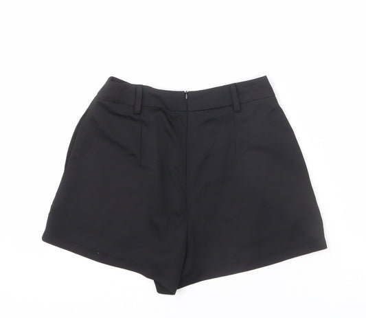 Missguided Womens Black Polyacrylate Fibre Sailor Shorts Size 6 Regular Zip - 2 Inch Inside Leg