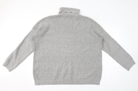 ASOS Mens Grey Roll Neck Acrylic Pullover Jumper Size S Long Sleeve