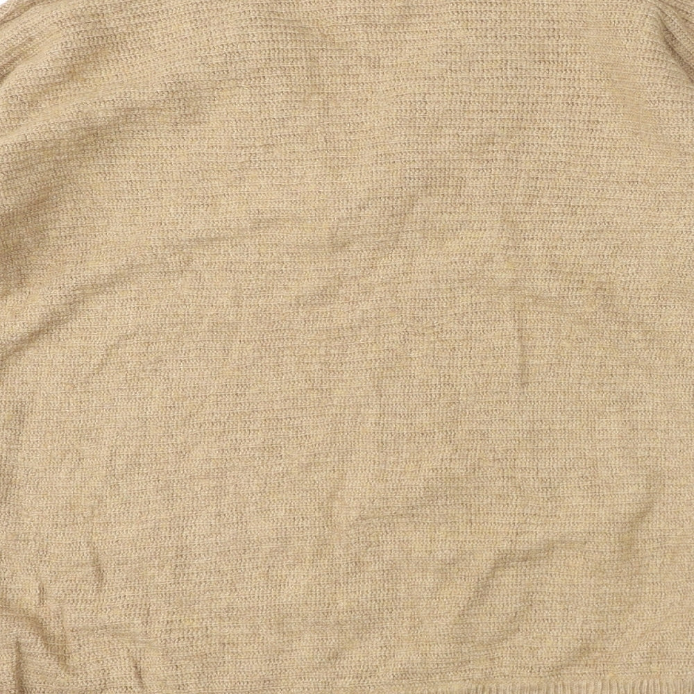 John Lewis Womens Brown V-Neck Nylon Pullover Jumper Size 10