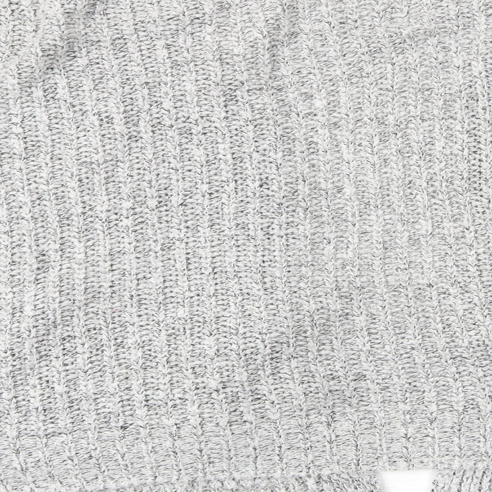 New Look Girls Grey V-Neck Acrylic Cardigan Jumper Size 13-14 Years Pullover - Open, Pockets