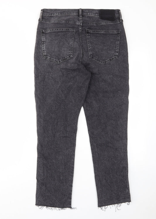 Gap Womens Grey Cotton Straight Jeans Size 30 in L26 in Regular Zip - Pockets, Belt Loops