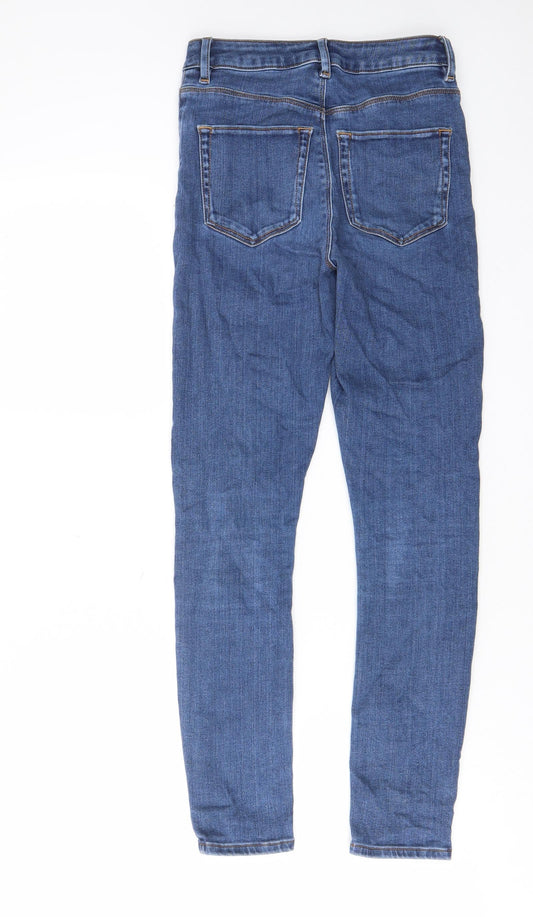 ASOS Womens Blue Cotton Skinny Jeans Size 25 in L30 in Regular Zip - Pockets, Belt Loops