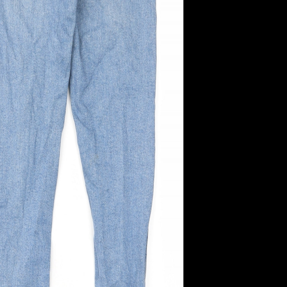 Topshop Womens Blue Cotton Skinny Jeans Size 26 in L32 in Regular Zip - Pockets, Belt Loops