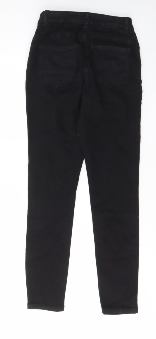 Denim & Co. Womens Black Cotton Skinny Jeans Size 10 L30 in Regular Zip - Pockets, Belt Loops