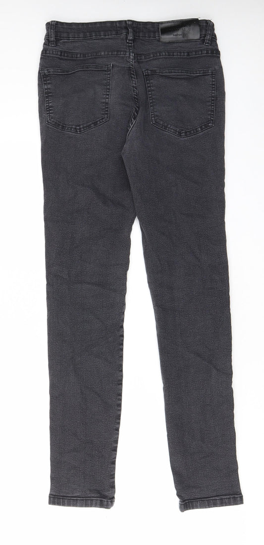 Boohoo Mens Grey Cotton Skinny Jeans Size 30 in L30 in Regular Zip - Pockets, Belt Loops