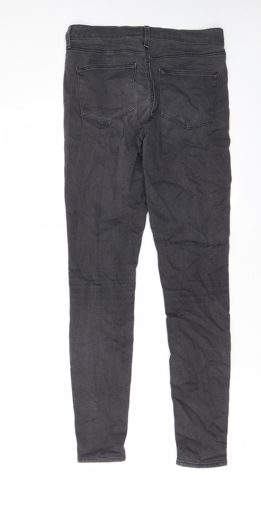 Topshop Womens Grey Cotton Skinny Jeans Size 28 in L30 in Regular Zip - Pockets, Belt Loops
