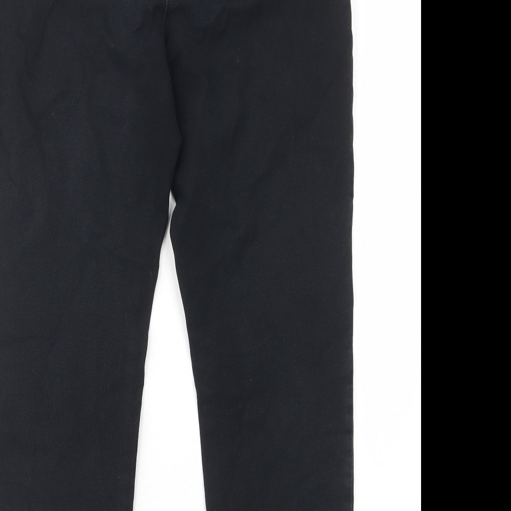 Pure Womens Black Cotton Straight Jeans Size 14 L25 in Regular Zip - Pockets, Belt Loops