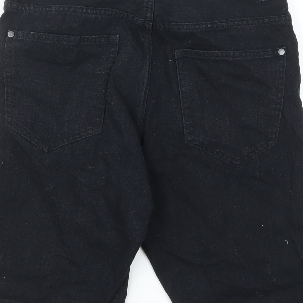 H&M Mens Black Cotton Bermuda Shorts Size 30 in L9 in Regular Zip - Pockets, Belt Loops