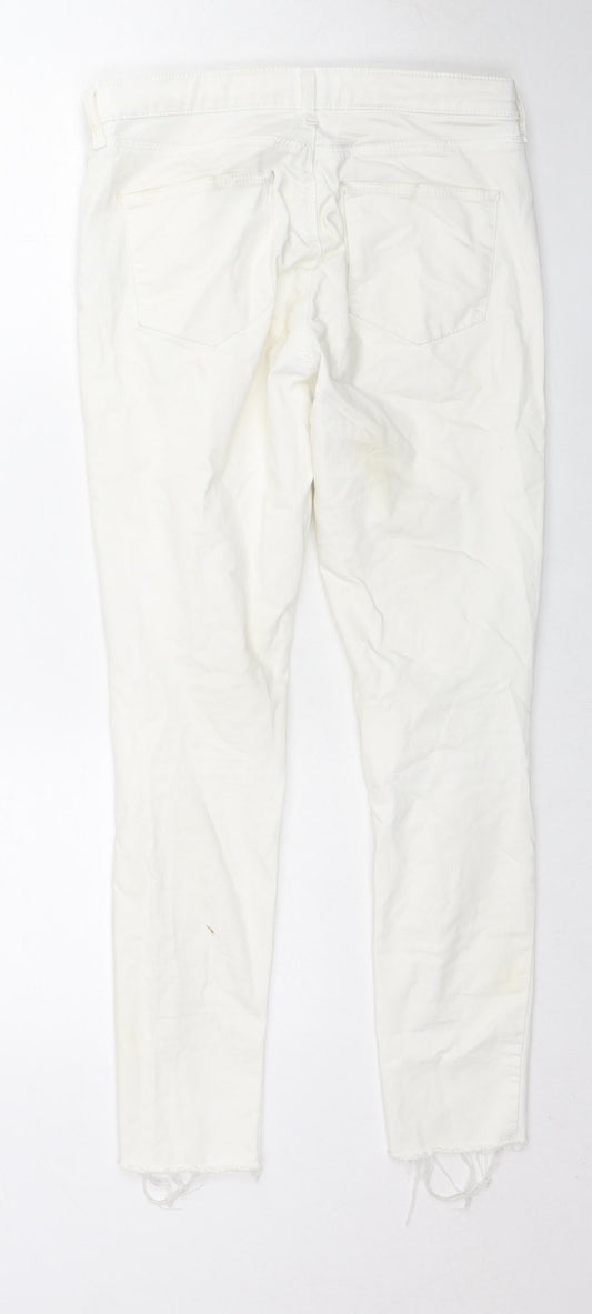 Topshop Womens White Cotton Skinny Jeans Size 30 L30 in Regular Zip