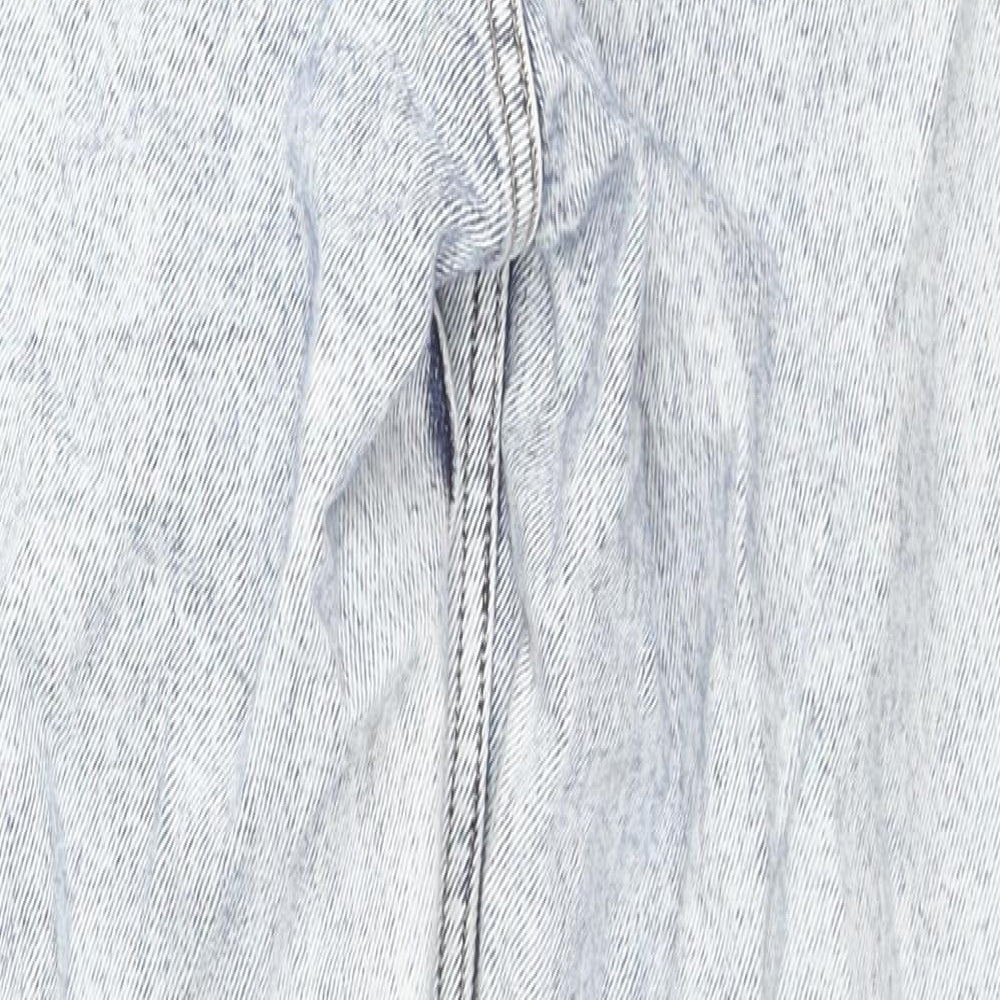 New Look Womens Blue Cotton Straight Jeans Size 4 L23 in Regular Zip