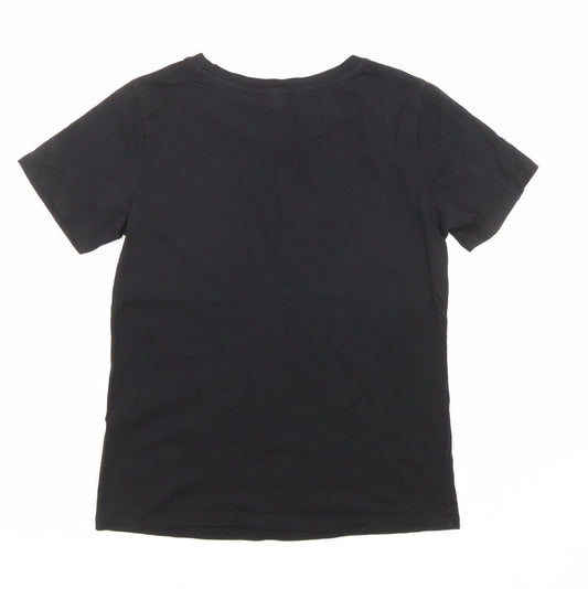Womens UK Size 8 New Look Black Jersey T-Shirt
