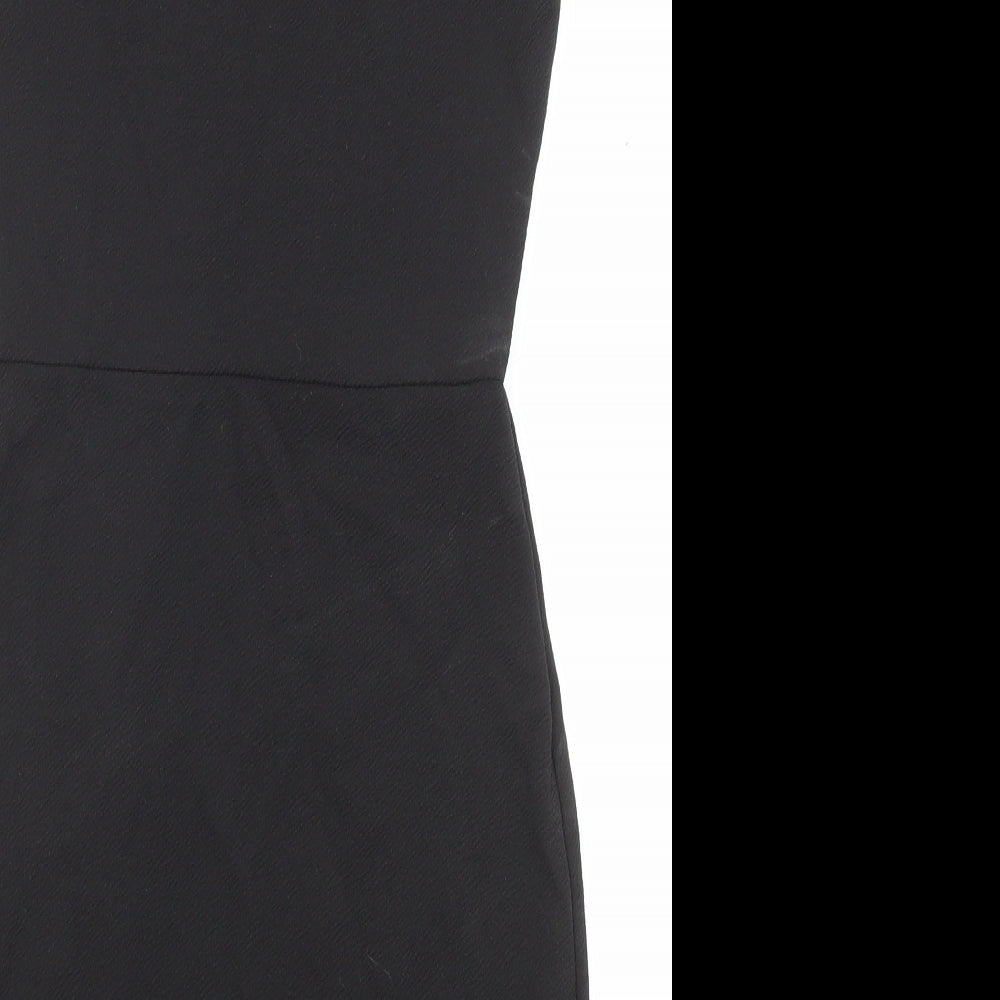 PRETTYLITTLETHING Womens Black Polyester A-Line Size 12 Crew Neck Pullover