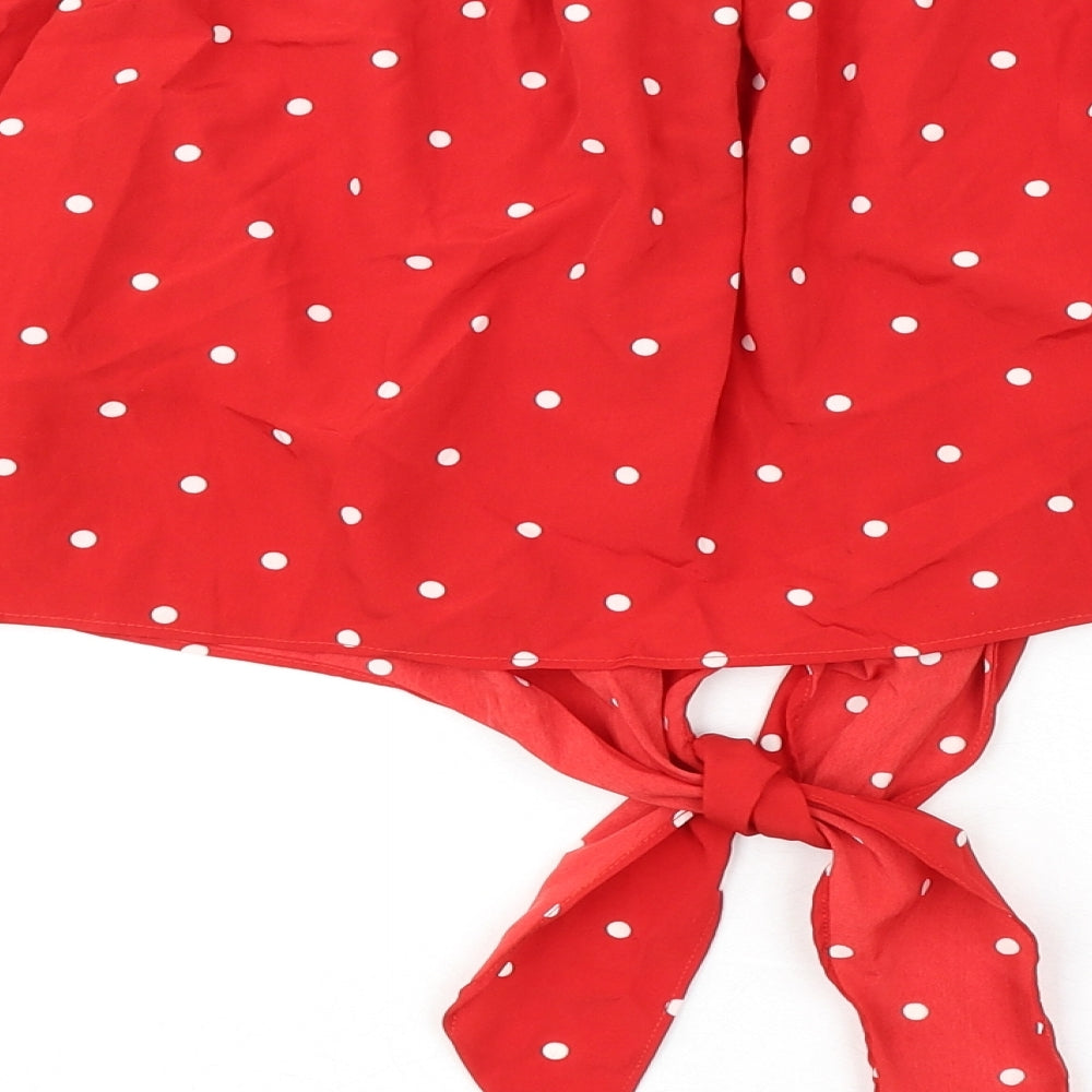Womens UK Size 16 QED London Red Cropped Blouse