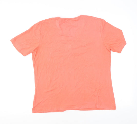 Womens UK Size 14 Bianca Orange Basic T-Shirt