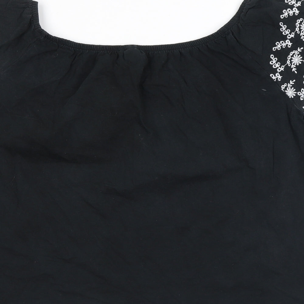 Womens UK Size XS H&M Black Basic T-Shirt