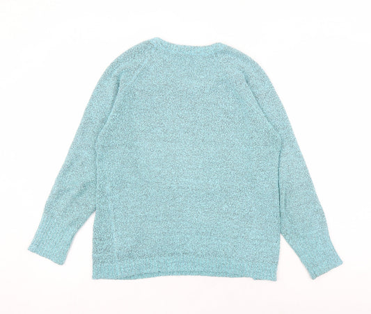 Womens UK Size M M&Co Blue Pullover Jumper